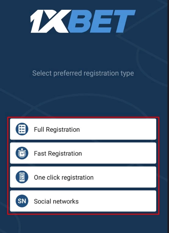 1xbet registration