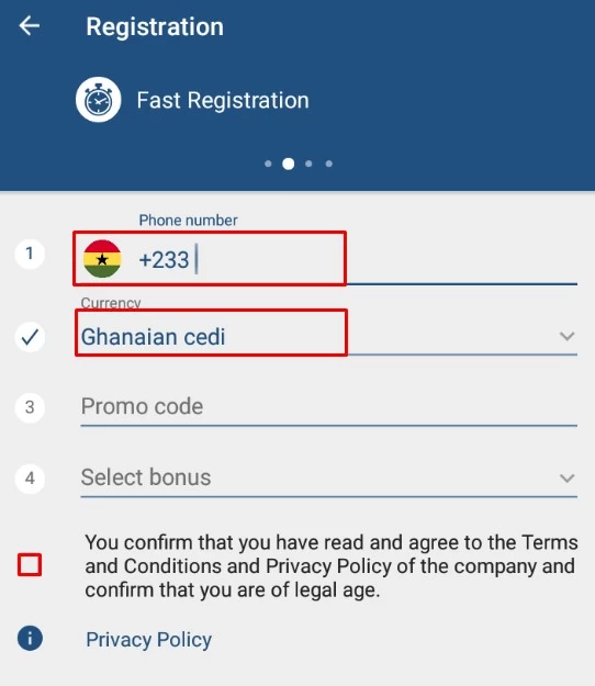 1xbet registration by phone